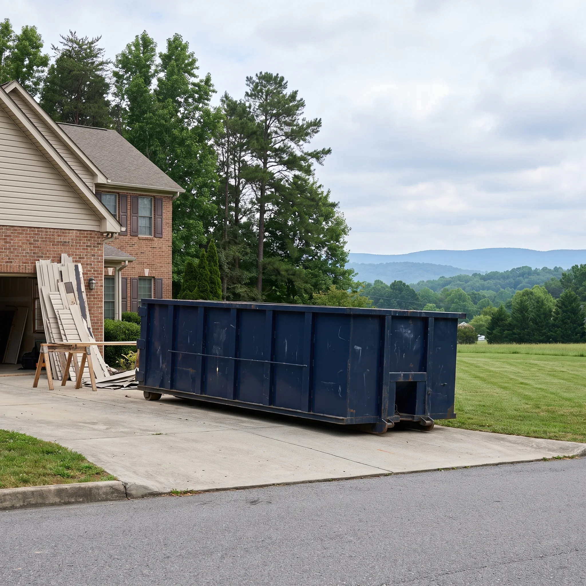 Dumpster on a Blount County, TN job site