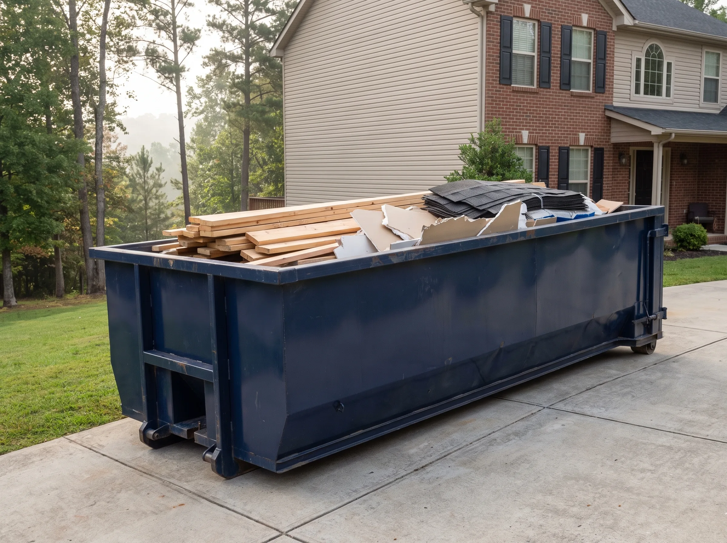 Roll-off dumpster being loaded in Blount County, TN